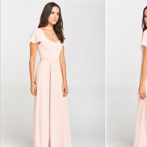 Marie Sweetheart Maxi Dress - Dusty Blush Crisp- S